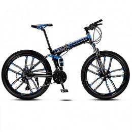 CPY-EX Bike CPY-EX Folding Mountain Bike, 26 Inch 21 / 24 / 27 / 30 Speed Variable Speed Off-Road Double Shock Absorption Double Disc Brakes Men's Bicycle Outdoor Riding Adult, A3, 24