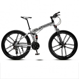 CPY-EX Folding Mountain Bike CPY-EX Folding Mountain Bike, 26 Inch 21 / 24 / 27 / 30 Speed Variable Speed Off-Road Double Shock Absorption Double Disc Brakes Men's Bicycle Outdoor Riding Adult, B3, 21