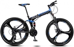 CSS Folding Mountain Bike CSS 21-Speed Mountain Folding Bike, Flying Wheel Variable-Speed Off-Road Mountain Bike, Double Shock-Absorbing 3-Knife Wheels Studentracing 7-2, 24 Inches