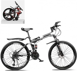 CSS Folding Mountain Bike CSS 26 inch Folding Bikes, High Carbon Steel Frame Double Shock Absorption Variable, All Terrain Quick Adult Mountain Off-Road Bicycle 6-6, C, 24 Speed