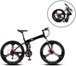 CSS Folding Mountain Bike CSS 26 inch Mountain Bikes, Folding High Carbon Steel Frame Variable Speed Double Shock Absorption Three Cutter Wheels Foldable Bicycle 7-2, 21 Speed