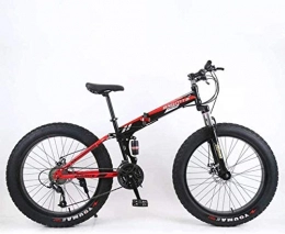 CSS Folding Mountain Bike CSS 4.0 Widened Mountain Bike with Large Tires, Foldable, Beach Snowmobile, Dual-Shock Dual Disc Brakes, Soft Tail, 26-Inch-21 Speed 7-16