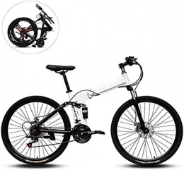 CSS Bike CSS Folding Mountain Bikes, 24 inch High Carbon Steel Frame, Variable Speed Double Shock Absorption Disc Brake All Terrain Adult Foldable Bicycle 6-24, 27 Speed