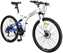 CSS Bike CSS Honglianriven Mountain Folding Bike, Bicycle Off-Road Racing Touring Bike, Double Disc Brake Double Shock-Absorbing Bicycle, Front and Rear Double Shock Absorption 6-24, 26Inch 24speed