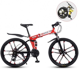 CSS Folding Mountain Bike CSS Mens Mountain Bike, Folding 26 Inches Carbon Steel Bicycles, Double Shock Variable Speed Adult Bicycle, Apply to 160-185Cm Tall 6-11), 26 in (27 Speed)