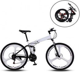 CSS Bike CSS Mountain Bikes, Folding High Carbon Steel Frame 24 inch Variable Speed Double Shock Absorption Three Cutter Wheels Foldable Bicycle 6-6, B, 27 Speed