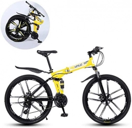 CSS Bike CSS Mountain Bikes, Folding High Carbon Steel Frame 26 inch Variable Speed Double Shock Absorption Ten Cutter Wheels Foldable Bicycle 6-6, 21 Speed
