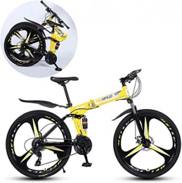 CSS Folding Mountain Bike CSS Mountain Bikes, Folding High Carbon Steel Frame 26 inch Variable Speed Double Shock Absorption Three Cutter Wheels Foldable Bicycle 7-14, 24 Speed