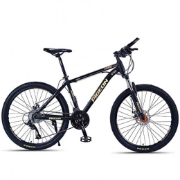 Cxmm Folding Mountain Bike Cxmm Adult Mountain Bikes, 26 inch High-Carbon Steel Frame Hardtail Mountain Bike, Front Suspension Mens Bicycle, All Terrain Mountain Bike, Gold, 27 Speed, Gold, 27 Speed