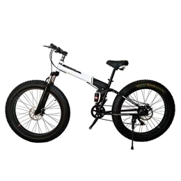 D&XQX Bike D&XQX Folding Bike Mountain Bicycle, Adult 26 Inch 21 / 24 / 27 Speed Shock Dual Disc Brakes Student Bicycle Assault Bike Folding Car, White, 21 speed