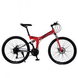 Dafang Bike Dafang 24 inch folding bicycle men's bicycle steel frame outdoor 21 speed bicycle light folding bicycle portable bicycle-Red_2