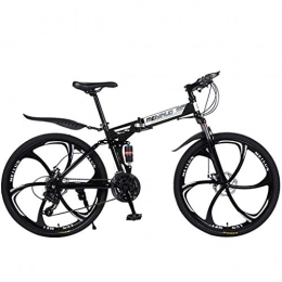 Dantazz Mountain Bikes ,26 Inch Mini Portable Student Carbon Steel Bike for Men Women Lightweight Speed Bicycle Damping Bicycle Full Suspension City Bikes MTB (Black)
