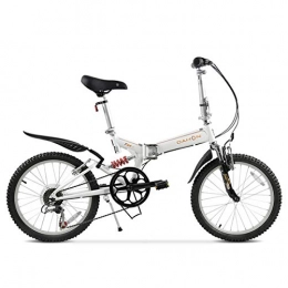 Dapang Folding Mountain Bike Dapang Mountain Bike, 20" inch steel frame with front and rear mudguards front and rear mechanical disc brake, White, 20