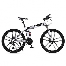 Dapang Bike Dapang Mountain Bike 21 / 24 / 27 Speed Steel Frame 26 Inches 10-Spoke Wheels Suspension Folding Bike, Black, 21speed