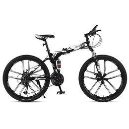Dapang Bike Dapang Mountain Bike 21 / 24 / 27 Speed Steel Frame 26 Inches 10-Spoke Wheels Suspension Folding Bike, White, 21speed