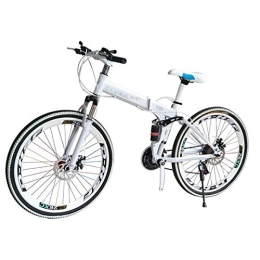 Dapang Bike Dapang Mountain Bike 27 Speed Steel Frame 26 Inches 3-Spoke Wheels Dual Suspension Folding Bike Blackwhite, 10, 21speed