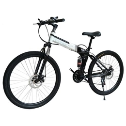 Dapang Bike Dapang Mountain Bike 27 Speed Steel Frame 26 Inches 3-Spoke Wheels Dual Suspension Folding Bike Blackwhite, 13, 21speed