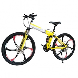 Dapang Bike Dapang Mountain Bike 27 Speed Steel Frame 26 Inches 3-Spoke Wheels Dual Suspension Folding Bike Blackwhite, 6, 21speed