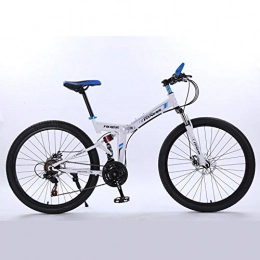 DASLING Men'S Folding Bike Double Shock Absorber Mountain Bike 26 Inches@White,26 Inches
