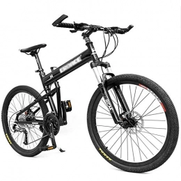 DFEIL Folding Mountain Bike DFEIL Cross-country Mountain Bikes, Aluminum Full Suspension Frame Hardtail Mountain Bicycle, Folding Mountain Bicycle, Adjustable Seat, 26 / 29 Inches (Color : 30 speed, Size : 26 inches)