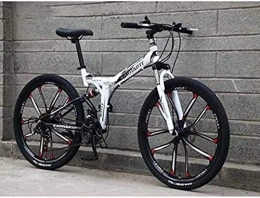 Dirty hamper Folding Mountain Bike Dirty hamper Mountain Bike Folding Bike Bicycle Mountain Bikes High Carbon Steel Frame, Full Suspension Soft Tail, Double Disc Brake, Anti-Skid Tire (Color : B, Size : 26 inch 21 speed)