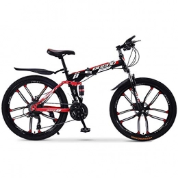 DRAKE18 Folding Mountain Bike DRAKE18 Folding mountain bike, 26 inch off-road 30-speed variable speed double shock absorption men's bicycle ladies outdoor riding adult, A