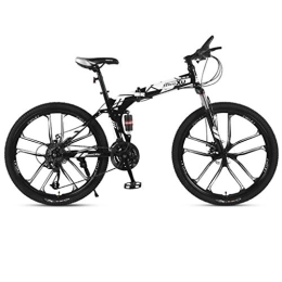 Dsrgwe Folding Mountain Bike Dsrgwe 26inch Mountain Bike, Folding Mountain Bicycles, Dual Suspension and Dual Disc Brake, 21-speed, 24-speed, 27-speed (Color : White, Size : 27-speed)