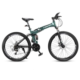 Dsrgwe Folding Mountain Bike Dsrgwe Mountain Bike, Folding Hardtail Bicycles, Full Suspension and Dual Disc Brake, 26inch Wheels, 24 Speed (Color : A)