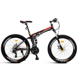 Dsrgwe Bike Dsrgwe Mountain Bike, Folding Mountain Bicycles, Carbon Steel Frame, Dual Suspension and Dual Disc Brake, 26inch Wheel, 21 Speed (Color : Black)