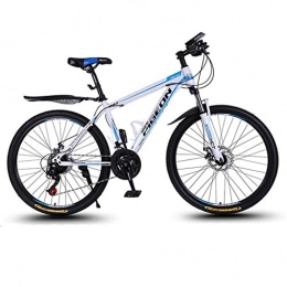 Dsrgwe Folding Mountain Bike Dsrgwe Mountain Bike, Hardtail Mountain Bicycles, Carbon Steel Frame, Front Suspension and Dual Disc Brake, 26inch Spoke Wheels, 21 Speed (Color : White)
