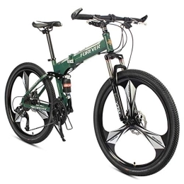 Dszgo Folding Mountain Bike Dszgo One-wheel Mountain Bike Young Men And Women 26-inch 24 / / 27-speed Dual Disc Brakes Double Shock Absorption Variable Speed Bicycles High Carbon Steel Foldable Frame (Size : 24 speed)