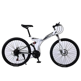 ASPZQ Bike Dual Disc Brake Folding Bike, Comfortable Mobile Portable Compact Lightweight Folding Mountain Bike Adult Student Lightweight Bike, B, 26 inch 21 speed