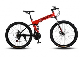 DUWIN Bike DUWIN Mountain bike, foldable bicycle 26 inch bike bike bike 21 / 24 / 27 gang hardtail mountain bike with adjustable seat disc brake bicycle for men and ladies, Red, 26 inch 24 speed