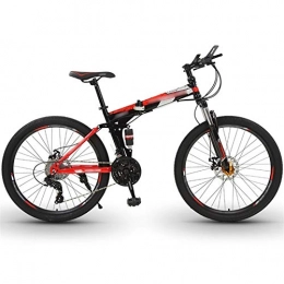 DXIUMZHP Folding Mountain Bike DXIUMZHP Dual Suspension Full Suspension Mountain Bike, Folding Mountain Bikes, Adult Variable Speed Portable Bicycle, Double Shock-absorbing MTB, 21 / 24-speed, 24 / 26 Inch Wheels