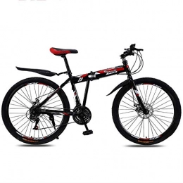EAHKGmh 26 inch Wheels Mountain Bike High Carbon Steel Folding Bicycles Speed Bikes Full Suspension Dual Disc Brakes Mountain Bicycle (Size : 24 speed)