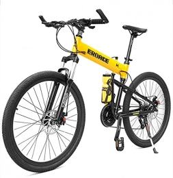 EROADE 27.5-Inch Large Wheel Oil Disc Folding Mountain Adult Cross Country Variable Speed Bicycle Aluminum Alloy Bicycle 27.5in Yellow30speed