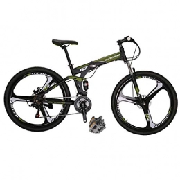 EUROBIKE Bike Eurobike Dual Suspension Folding Mountain Bikes G7 27.5 Inches 3 Spoke Wheel Mountain Bike 21 Speed Bicycle Green