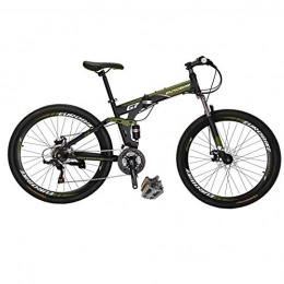 EUROBIKE Bike Eurobike Dual Suspension G7 Folding Mountain Bikes 27.5 Inches Muti-Spoke Wheel Mountain Bike 21 Speed Bicycle Green