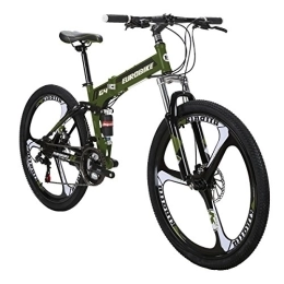 EUROBIKE Bike Eurobike JMC Folding Bike G4 3-Spoke Wheels 21 Speed Mountain Bike 26 Inches Bicycle for Adult