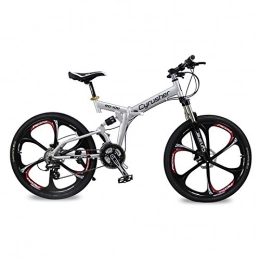 Extrbici Folding Mountain Bike Extrbici New Updated Silver RD100 26 inch Full Suspension Folding Frame Mountain Bike Shimano M310 ALTUS 24 Gears 17 inch Aluminum Frame MTB Bicycle Double Mechanical Disc Brakes