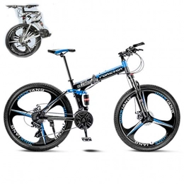 BSWL Bike Fashionable Durable 26In Folding Mountain Bike 21 Speed Bicycle Full Suspension MTB Bikes(Black)