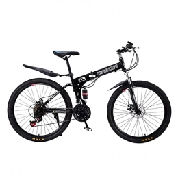 FBDGNG Bike FBDGNG 26 Inch Mountain Bike Foldable For Adults Mens Womens, 21-Speed Gears, Fork Suspension(Color:Black)