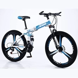 FETION Folding Mountain Bike FETION Children's bicycle 26 inch Folding Mountain Bike MTB Bicycle, Full-Suspension Adjustable Seat 21 Speeds Drivetrain with Disc-Brake Commuter Bicycle / 8707 (Color : Style3, Size : 21 speed)