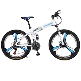 Ffshop Folding Mountain Bike Ffshop Folding Bikes Folding Bike, 26-inch Wheels Portable Carbike Bicycle Adult Students Ultra-Light Portable Damping Bicycle (Color : Blue, Size : 21 speed)