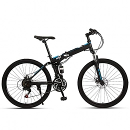 FGKLU Bike FGKLU 26 inch Adult Folding Mountain Bike, Outdoor MTB Bikes Bicycle for Men Women, 21 / 24 / 27 Speed High-Carbon Steel Dual Disc Brakes, A, 21 speed