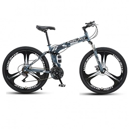 FGKLU Folding Mountain Bike FGKLU 26 inch Mountain Bike, Foldable Mountain Bikes for Men Women, 21 Speed Bicycle Full Suspension MTB Bike with Dual Disc Brakes, for Racing Outdoor Exercise Fitness