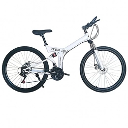 FGKLU Bike FGKLU Folding Mountain Bike, 26 Inch Outdoor Exercise Bicycle MTB Bikes for Adult, 21 Speed Dual Disc Brakes Full Suspension, A