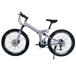 FGKLU Bike FGKLU Folding Mountain Bike, 26 Inch Outdoor Exercise Bicycle MTB Bikes for Adult, 21 Speed Dual Disc Brakes Full Suspension, B