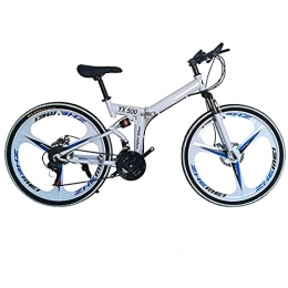 FGKLU Bike FGKLU Folding Mountain Bike, 26 Inch Outdoor Exercise Bicycle MTB Bikes for Adult, 21 Speed Dual Disc Brakes Full Suspension, C