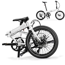  Folding Mountain Bike Foldable Bicycle 20 Inch, 8-Speed Folding Mountain Bike, with Double Disc Brake, Unisex Lightweight Commuter Bike
